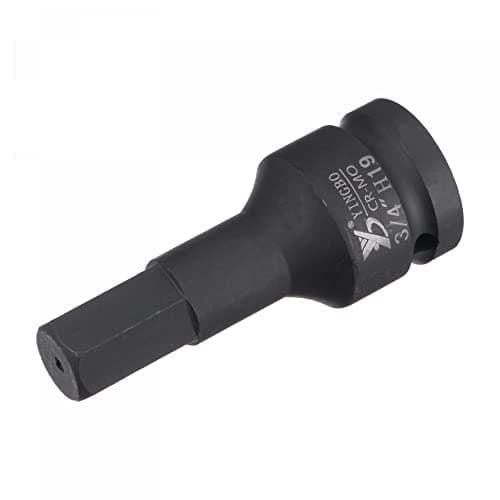 Image of sourcing map 19mm Impact Hex Bit Socket, 3/4" Drive 98mm Length High Carbon Steel Metric Sizes