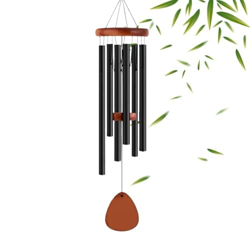 Image of Wind Chimes for Garden,27 Inch Aluminum Tubes Waterproof Wind Chime for Outdoor and Indoor,6 Tubes Memorial Wind Chimes Gift for Yard Home,Wind Chimes for Garden