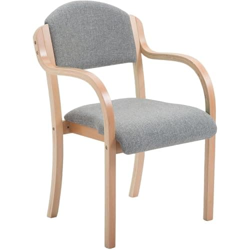 Image of BiGDUG Office Furniture Online Devonshire Stacking Armchair - Wooden Frame Stackable Reception Chair - Slate Grey