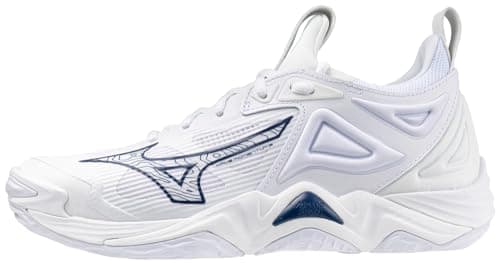 Image of Mizuno Mujere's Wave Momentum 3 Women's Volleyball Shoes, White Navy Blue, 7 UK
