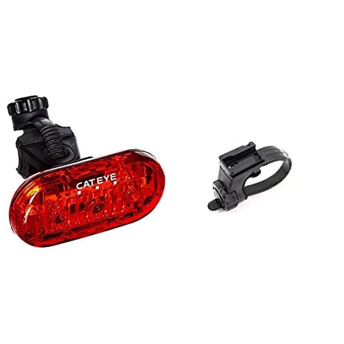 Image of CatEye Omni 3 TL-LD135 3 LED Rear Light - Black & CatEye H34 Flex Tight Bracket 533-8827N Cycling Lights and Reflectors - 22-32 mm, Black