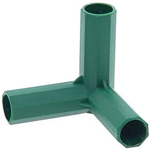 Image of 15 Pieces 16MM Greenhouse Frame Connectors Plastic Coated Canes PVC Fitting Stable Support Gardening Building Fruit Supports Cages Netting Frames Fencing Cane Rods (Green 3 Way Corner Connector)