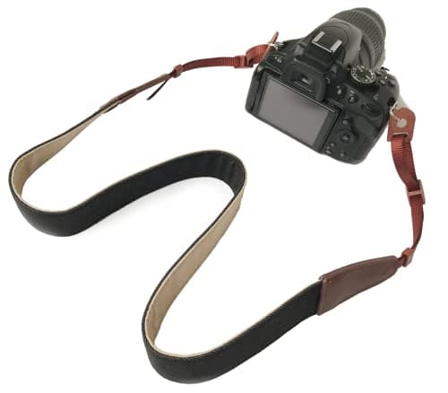 Image of Bestele Camera Shoulder Neck Belt Strap, Soft Vintage Print Camera Straps for DSLR/SLR/Nikon/Canon/Sony/Lumix/Fujifilm/Rico/Samsung/Pentax/Olympus etc. (Leather Cowboy All Black)