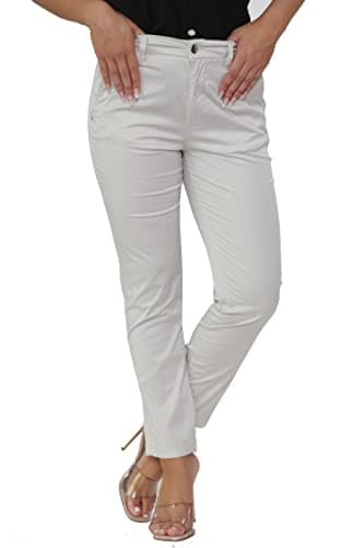 Image of Soroor® Womens Trousers - The Ultimate Ladies Trousers | Stylish, Durable & Comfortable Women Trousers | Trousers for Women UK, Work Trousers Women | Available in Petite and Regular Sizes Beige