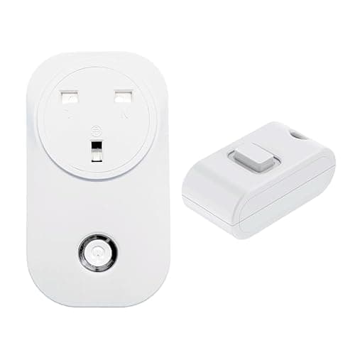 Image of ECO-NEWLEAF Kinetic Wireless Control Socket, 13A Wireless Plug With Self-powered Remoter for Household Appliances, 30m Operating Range