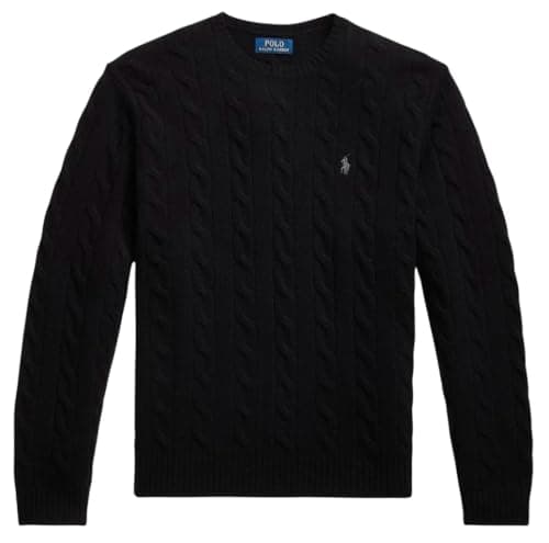 Image of POLO RALPH LAUREN Wool Cashmere Cable Knit Jumper (UK, Alpha, L, Regular, Regular, Black)