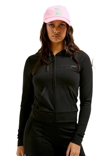 Image of Juicy Couture Women's Ennis Hoodie Kapuzensweatjacke, Sweatjacke mit Kapuze und Reißverschluss in Verschiedenen Farben Hooded Sweatshirt, Black, M