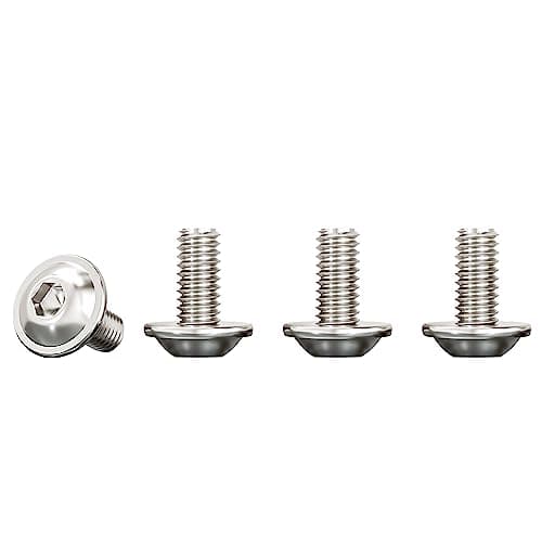 Image of Drenky M5 Bolts, M5 X 12mm With Flange And Hexagon 304 Stainless Steel Pan Head Screws, Flanged Button Head Fully Thread Machine Screws, Rustproof (Pack of 20)