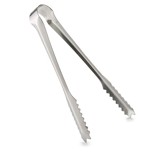 Image of Barcool Stainless Steel Ice Tongs | 18cm / 7" Perfect for Home Bar, Pubs & Restaurants (Silver Polished Stainless Steel)