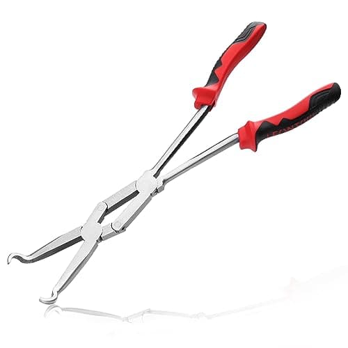 Image of LEONTOOL Extra Long Nose Hose Grip Pliers 13" Spark Plug Pliers Long Reach XL Pivot Ring Nose Plier Hose Removal Plier with Serrated Jaw Spark Plug Boot Puller for Hard to Reach Narrow Spaces