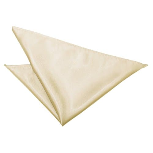Image of DQT Mens Plain Satin Pocket Square - Wedding, Business & Formal Suit Handkerchief - Champagne