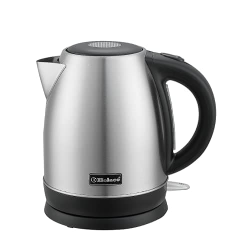 Image of Belaco Electric Kettle Stainless Steel Housing 1.7L Fast Boil Cordless 360° Rotation Removable Water Filter 1800-2200W UK Plug Auto Shut-Off & Boil-Dry Protection - Silver