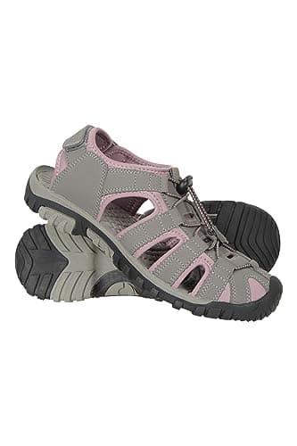 Image of Mountain Warehouse Trek Womens Shandal - Neoprene Lining Shoes Sandals, Durable Outsole, Ladies Beach Footwear, Adjustable - Spring Summer Walking & Outdoors Pink Adult Shoe Size 4