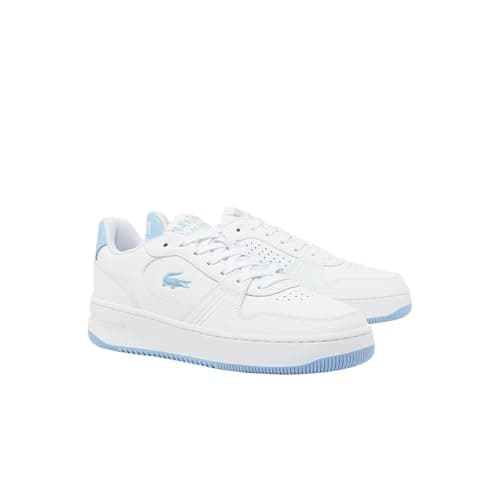 Image of Lacoste L001 Set 224 3 SFA Off White and Blue Trainers Womens (UK Footwear Size System, Adult, Women, Numeric, Medium, 5)