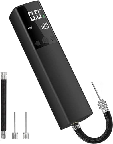 Image of Pumteck Electric Ball Pump, Smart Air Pump Portable Fast Ball Inflation with Precise Pressure Gauge and Digital LCD Display for Football Basketball Volleyball Football (2 Pin and 1 Spout)
