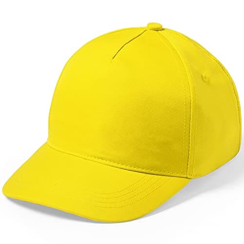 Image of eBuyGB Kids Adjustable Plain Baseball Cap for School, Girls Boys Junior Unisex Children's Hat - Yellow (Pack of 1)