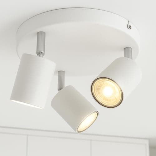 Image of CGC Lighting Modern Contemporary Design Adjustable Heads GU10 Ceiling Spot Lights (White, Triple Round)