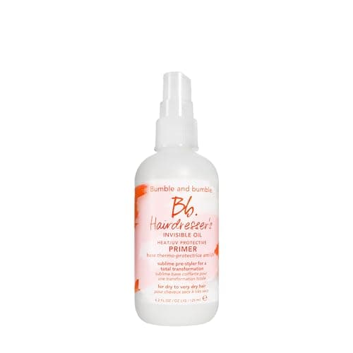 Image of Bumble and bumble. Hairdresser's Invisible Oil Heat/UV Protection Leave-In Conditioner Hair Primer | Hydrating, Anti Frizz, Color Safe | Straight, Coily | With Argan Oil + Coconut Oil, 125 ml