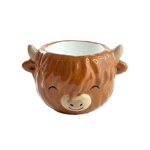 Image of Sass & Belle Highland Cow Egg Cup – Cute Ceramic Novelty Egg Cup for Breakfast, Fun Kitchen Tableware Gift, Collectable Farm Animal Egg Holder by Sass and Belle