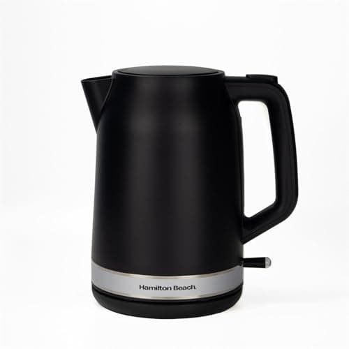 Image of Hamilton Beach Electric Kettle, Ella, 1.7L, Boil Dry Protection, Auto Shut Off, Detachable Filter, Lift & Grip Handle, Push Button Lid, Water Level Window, UK Strix Technology, Matte Black - HBK3045MB