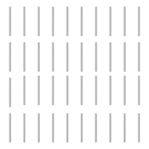 Image of sourcing map 150Pcs 1mm x 15mm Dowel Pins, 304 Stainless Steel Cylindrical Round Head Shelves Support Pegs Locating Pin for Bookshelf Cabinet Furniture Component, GB831, Silver