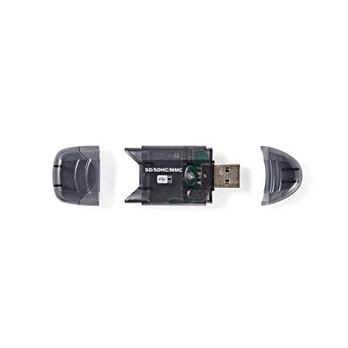 Image of Nedis USB 2.0 Card Reader, Portable and Slim Card - Read and Write to SD, SDHC and MMC Memory Cards, Ideal for Use with Notebook or Netbooks – Black