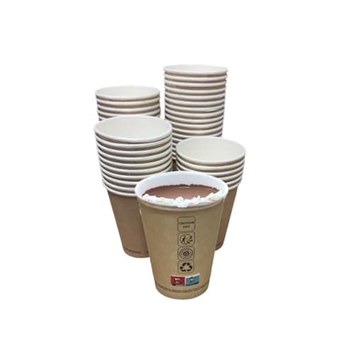 Image of Maxland 1000 x 12oz Single Wall White Paper Cups for Hot Drinks Premium Disposable Coffee/Tea Paper Cups Perfect for Your Home, Café, Work, Parties or Outdoors. (12OZ)