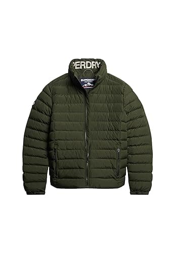 Image of Superdry Men's Quilted Jacket, Dark Moss Green, L