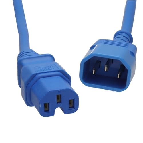Image of kenable Power Extension Cable IEC C14 Male to C15 Female Hot Condition Rated 1.00mm² Blue 2m