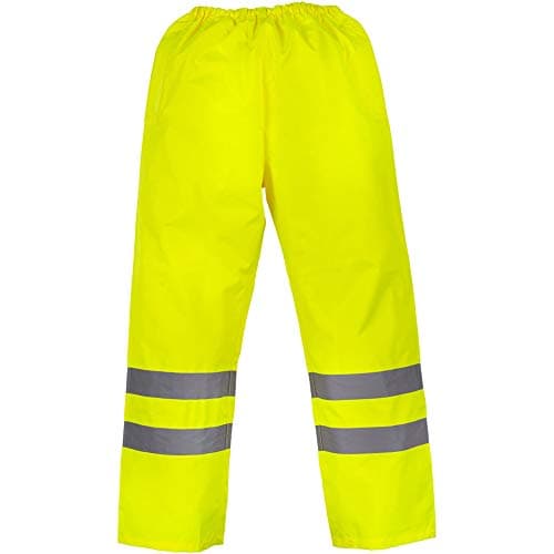 Image of Yoko Mens Hi-Vis Waterproof Contractor Trousers (S) (Hi-Vis Yellow)