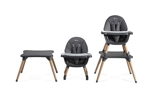 Image of Silver Cross - Eat&Play 4-in-1 Highchair - Convertible Baby Chair - Highchair, Booster seat, Toddler Chair & Table All in 1-6 Months to 5 Years - Graphite
