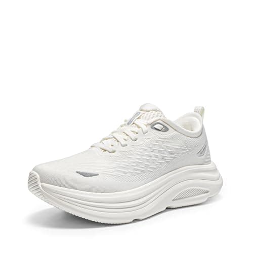 Image of ALLSWIFIT Women's Walking Shoes Cushion Running Tennis Shoes Non-Slip Comfortable Breathable Workout Gym Sports Athletic Fashion Sneakers,Size 4,White,SARS26004W
