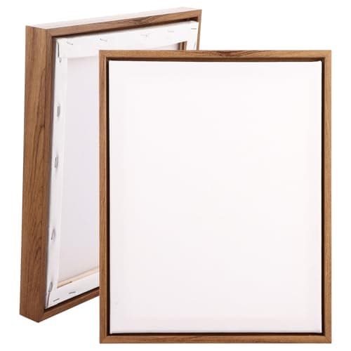 Image of YOUNTHYE 2 Pack 25x30 cm Canvas Fame with Cotton Stretched Canvas, 3cm Resin Frame, 1.6cm Deep Edge, Triple-Primed 400gsm, Blank Canvases Frames for Oil & Acrylic Painting