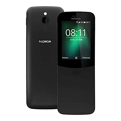 Image of Nokia 8110 Mobile Phone Dual SIM Arabic Spanish Keyboard 2.45 Inch Display 4GB Memory 2MP Camera Black