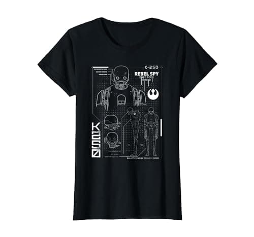 Image of Star Wars K2SO Schematic T-Shirt, Women, Black, XX-Large