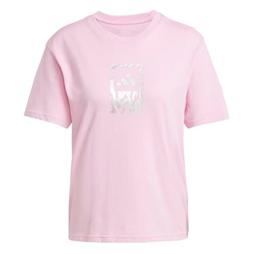 Image of adidas Women's TECH Metallic Graphic T-Shirt 2, True Pink, M