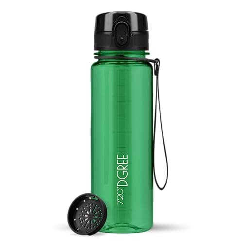 Image of 720°DGREE Water Bottle Kids 500ml “uberBottle“ crystalClear +Sieve - BPA-Free Tritan, Leakproof, Reusable Drinking Bottle - Waterbottle for Children, School, Playground, Boys, Girls, Handbag, Sport