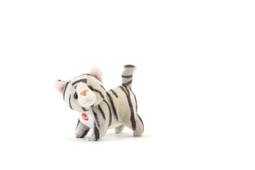Image of Trudi Sweet Collection 51326 Mini Plush Cat Brad 5 x 8 x 9 cm, Size XXS, Plush Toy Deluxe with Realistic Details, High-Quality Cuddly Toy with Loop, Can Be Used as a Pendant, Washable, Grey