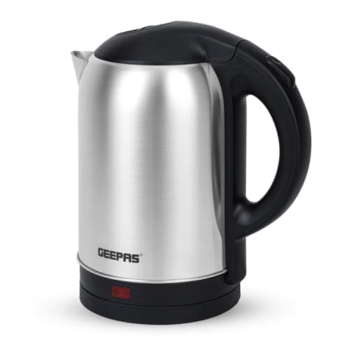 Image of GEEPAS Electric Kettle | 1.8L Cordless Stainless Steel Jug Kettle with LED Indicator | Fast Boiling for Hot Water Tea Coffee | Boil Dry Protection Auto Shut Off Swivel Base 1800W