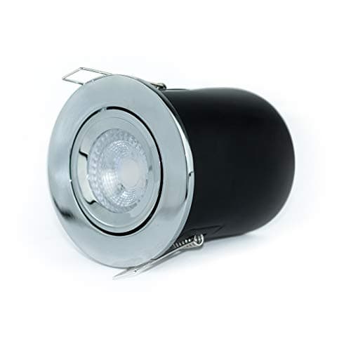 Image of Luceco Adjustable Fire Rated GU10 Downlight, Polished Chrome Alloy Steel