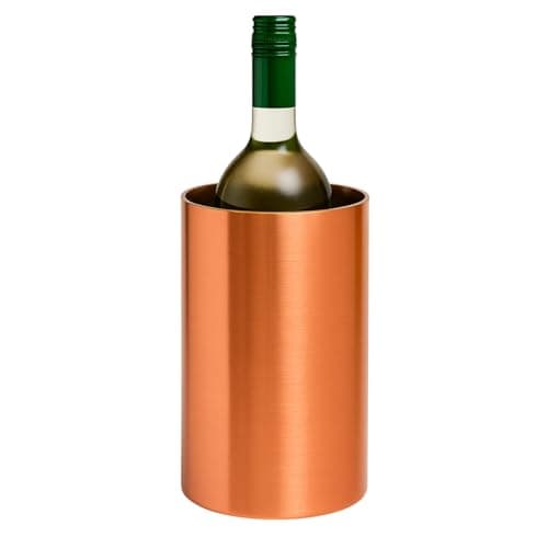 Image of Chabrias Double Wall Copper Stainless Steel Wine & Champagne Ice Bucket Cooler - Perfect Wine Cooler for Bottles & Champagne Chiller, Essential Drinks Bucket for Any Occasion