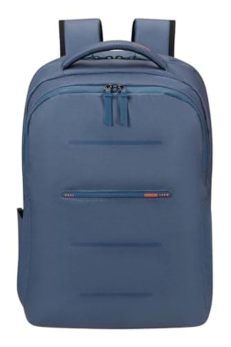 Image of American Tourister Urban Groove UG11 - Laptop Backpack 15.6" (50 cm) - Business & School Backpack with USB Port, RFID Pocket, Reflective Rain Cover, 23L - Navy/Orange