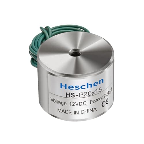 Image of Heschen Electromagnet Magnet Solenoid P20/15, OD: 20mm, DC 12V, 2.5Kg/5.5lb