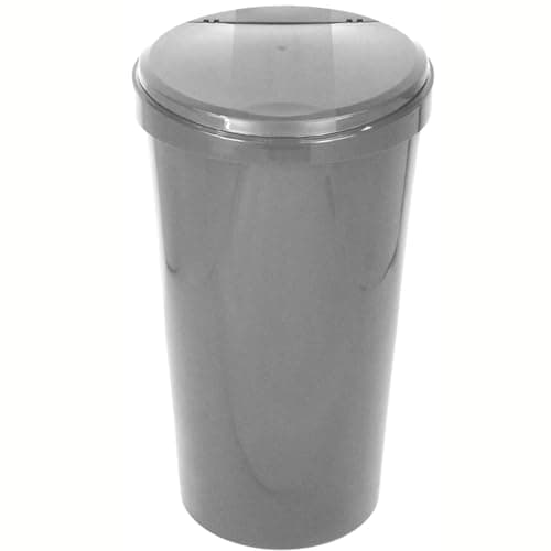 Image of Easy Shopping® 50L Touch Bin Recycling Bin Touch Top Lid for Home, Garden, Office, School, Kitchen, and Bathroom, 50 Litre Waste Dustbin In 5 Colours (Grey)