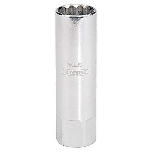 Image of Draper 14MM/8MM TREAD T/WALL SCKT 3/8 22272 3/8" Sq. Dr. 8mm Thread (14mm Socket) Thin Wall Spark Plug Socket, Blue
