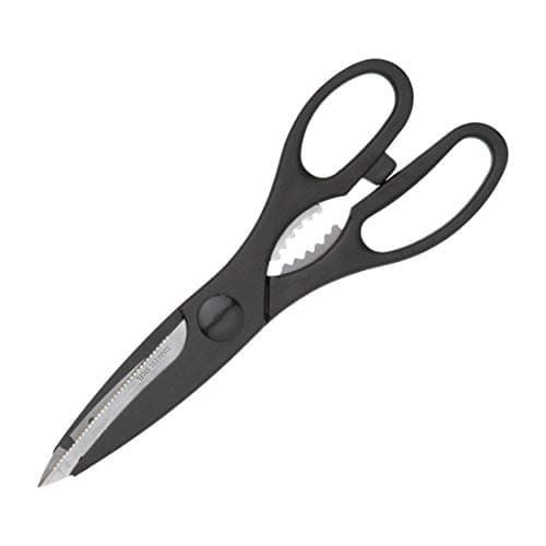 Image of KitchenCraft Kitchen Scissors with Bottle Opener, Stainless Steel, Multi Purpose Shears 21 cm (8.3''), Black