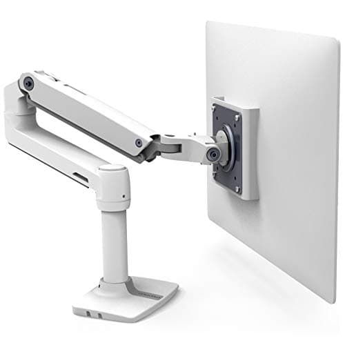 Image of Ergotron – LX Premium Monitor Arm, Single Monitor Desk Mount – fits Flat Curved Ultrawide Computer Monitors up to 34 Inches, 3.2-11.3kg, VESA 75x75mm or 100x100mm – White (45-490-216)