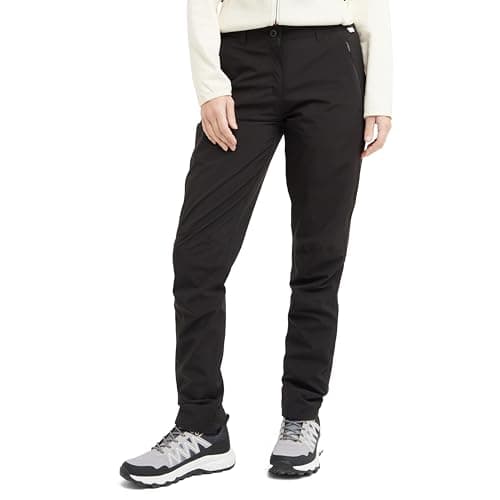 Image of Regatta Women's Darhill Trousers with Taped Seams & Zipped Pockets, Stretchable, Waterproof & Breathable Pants (UK, Numeric, 14, Regular, Regular, Black)