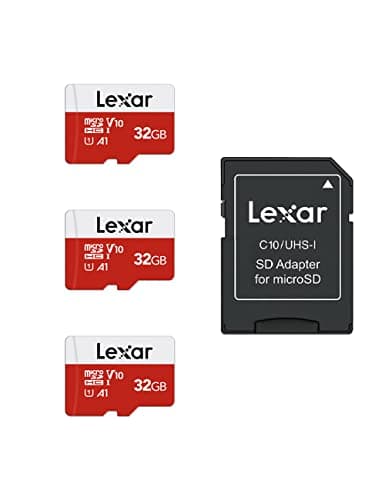 Image of Lexar 32GB 3 Pack Micro SD Card E Series, microSDHC UHS-I Flash Memory Card with Adapter - Up to 100MB/s, A1, U1, Class10, V10, High Speed TF Card (3 microSD Cards + 1 Adapter)