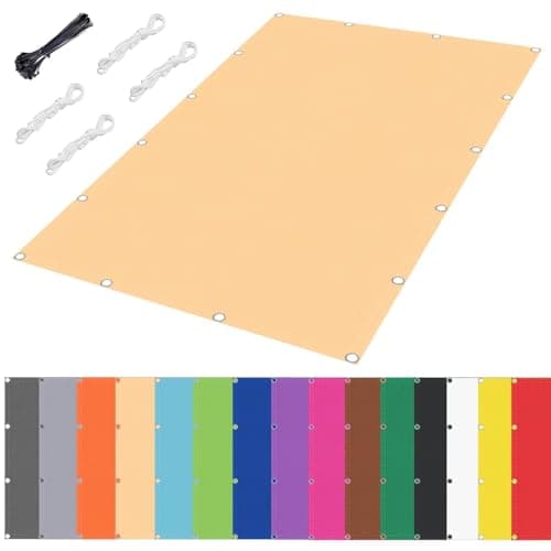 Image of nvdsivee Sun Shade Sail Waterproof Balcony Privacy Screen Shade Net Rectangle Sunscreen Awning Canopy 95% UV Block Shade Sails for Outdoor Garden Patio Backyard Beige 1x10m